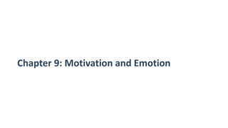 Chapter 9: Motivation and Emotion
 