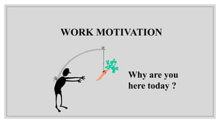 WORK MOTIVATION
Why are you
here today ?
 