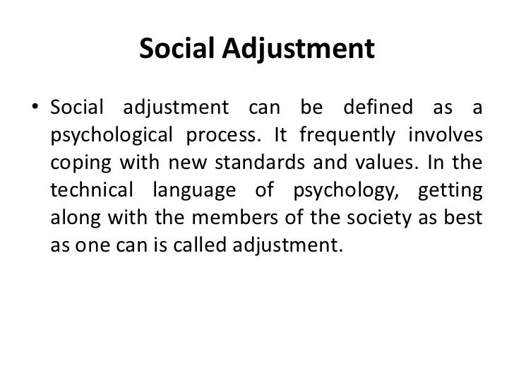 Motivation and social adjustment