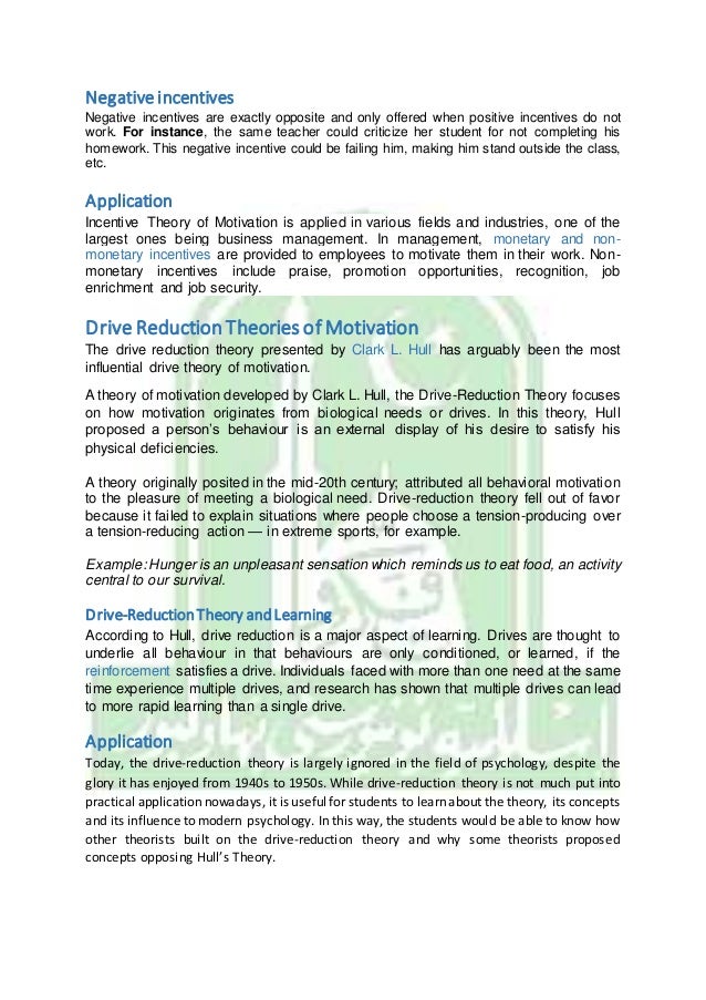 picture Positive Incentive Theory motivation and theories of motivation