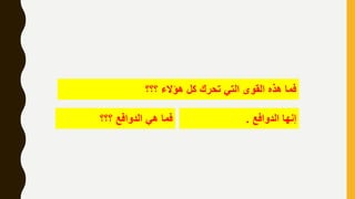 ‫؟؟؟‬ ‫هؤالء‬ ‫كل‬ ‫تحرك‬ ‫التي‬ ‫القوى‬ ‫هذه‬ ‫فما‬
‫الدوافع‬ ‫إنها‬.‫؟؟؟‬ ‫الدوافع‬ ‫هي‬ ‫فما‬
 