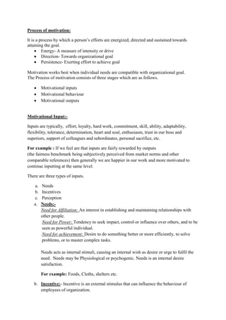 Motivation Assignment Motivation assignment 1 | DOCX