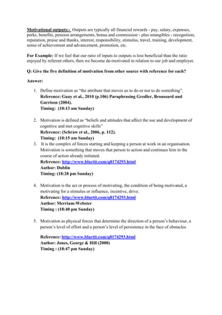 Motivation Assignment Motivation assignment 1 | DOCX