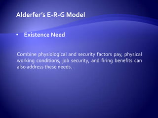 Herzberg’s Two-Factor ModelIntrinsic and Extrinsic MotivatorsIntrinsic MotivatorsThese are internal rewards that a person feels when performing a job.