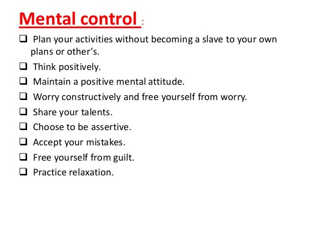 How do you control stress?