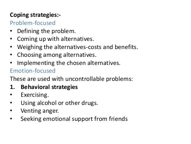 problem focused coping problem focused coping