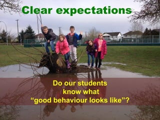 Clear expectations
Do our students
know what
“good behaviour looks like”?
 