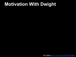 Motivation With Dwight
The Office http://youtu.be/G59KY7ek8Rk
 