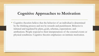 Cognitive Motivation Examples Introduction of Motivation in psychology | PPTX