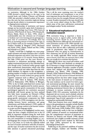 Motivation in second and foreign language learning zolt'n dornyei | PDF