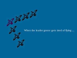 When the leader goose gets tired of flying ...
 