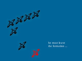 he must leave
the formation ...
 