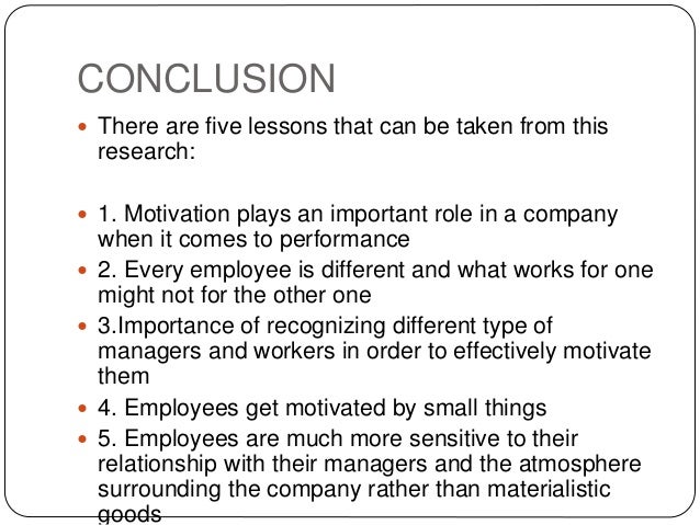 employee motivation case study conclusion