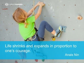 Life shrinks and expands in proportion to
one’s courage.
Anais Nin
 