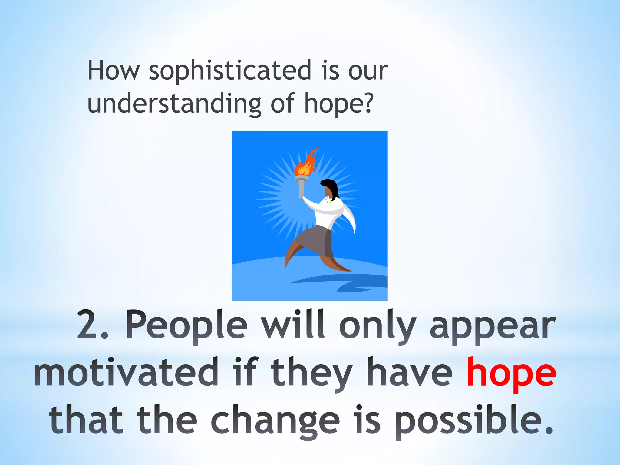 hope 
How sophisticated is our 
understanding of hope? 
 