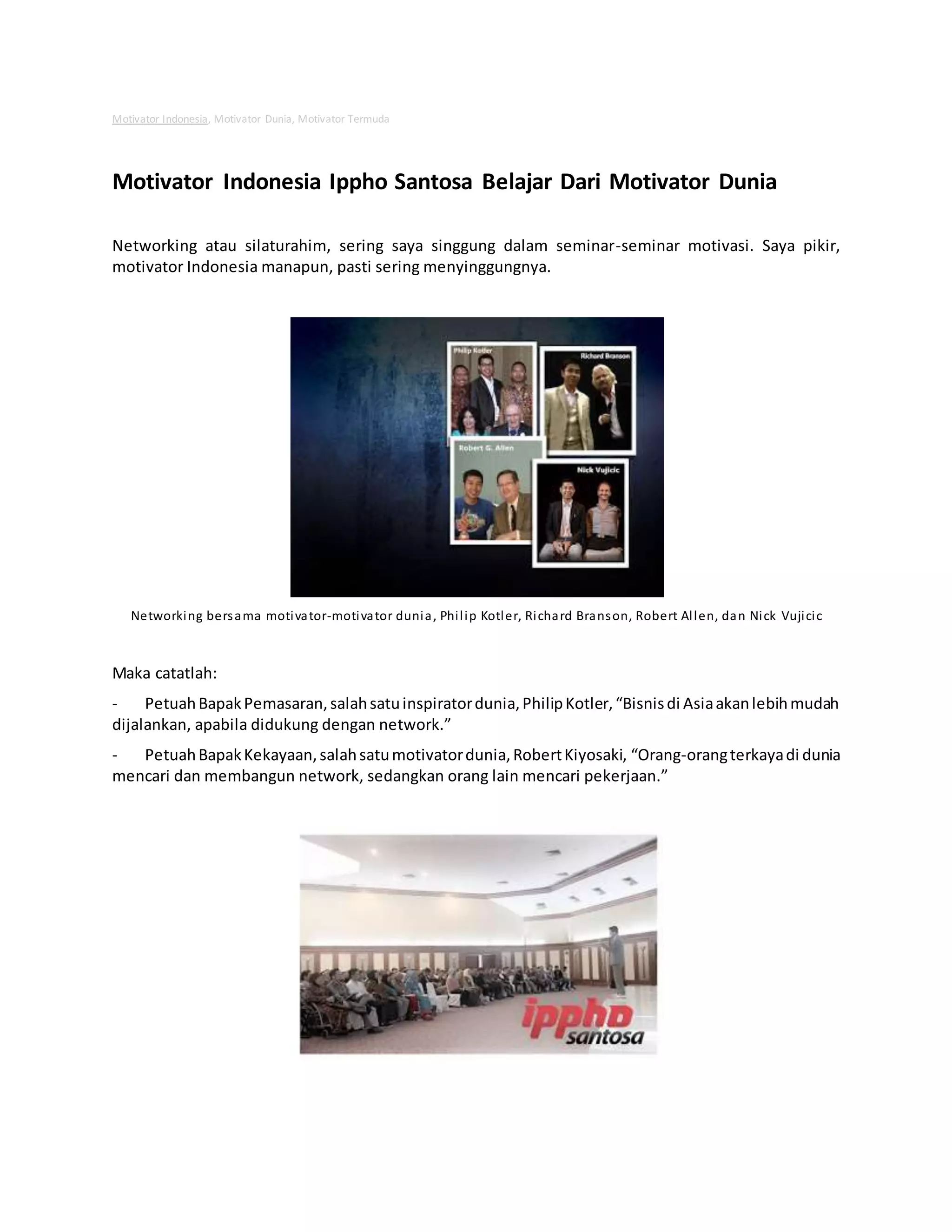 Motivator indonesia, motivator dunia, motivator termuda | DOCX