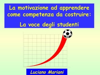 La motivazione ad apprendere come competenza da costruire: La voce degli studenti Luciano Mariani 
