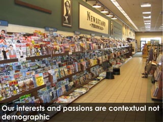Our interests and passions are contextual not 
demographic 
©MOTIVEQUEST 11/12/2014 17 
 