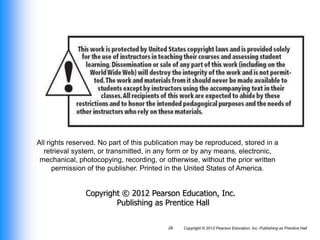 Copyright © 2012 Pearson Education, Inc. Publishing as Prentice Hall
28
All rights reserved. No part of this publication m...