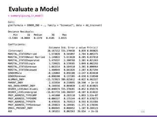 Evaluate a Model
100
 