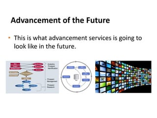 Advancement of the Future
• This is what advancement services is going to
look like in the future.
 