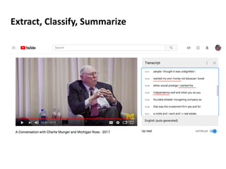 Extract, Classify, Summarize
 