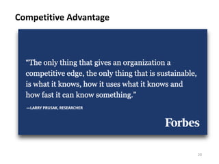 20
Competitive Advantage
 