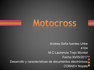 Andrea Sofía fuentes Uribe
4104
M.C Laurencia Trejo Montiel
Fecha:30/05/2017
Desarrollo y características de documentos electrónicos
COBAEH Nopala
 