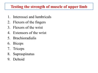 Testing Interossei Strength motor system and clinical examination of the same | PPTX