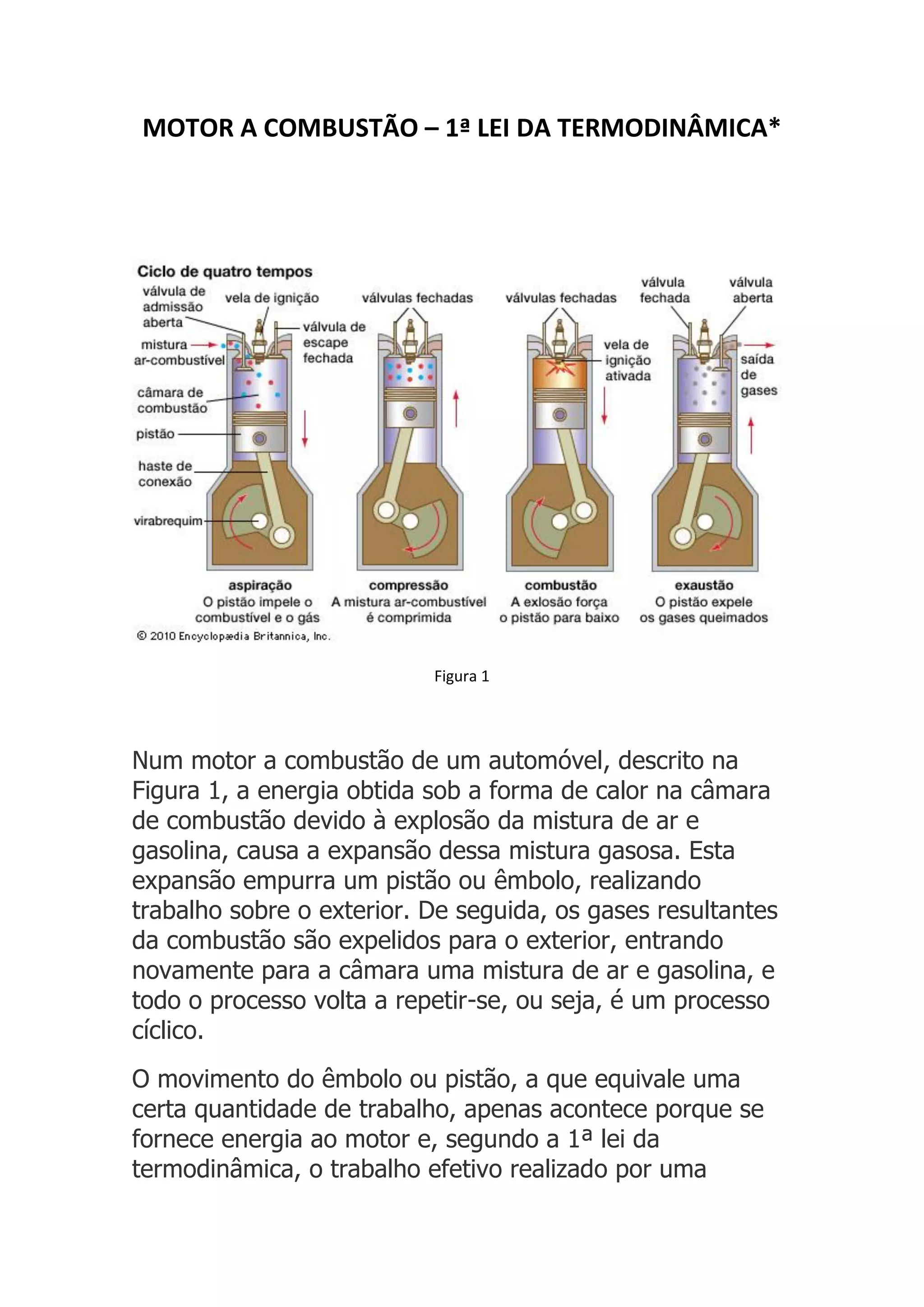 Motor a Combustão_1ª e 2ª Leis da Termodinâmica_Física II_Eng. Civil | PDF