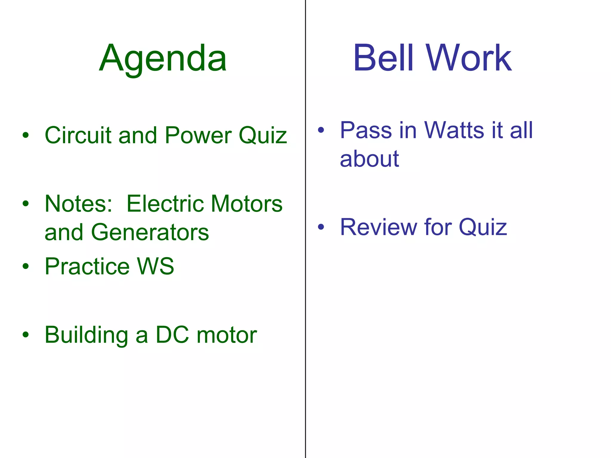 Motor and generators PPT
