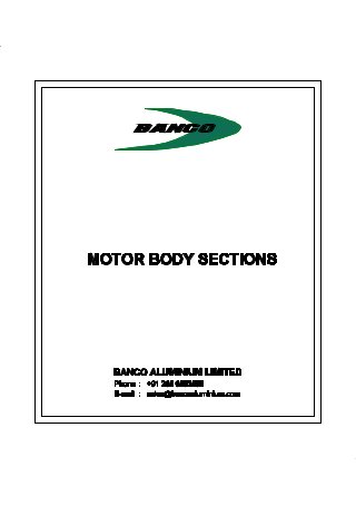 Aluminum Motor Body Sections Manufacturer and Supplier - Banco Aluminium