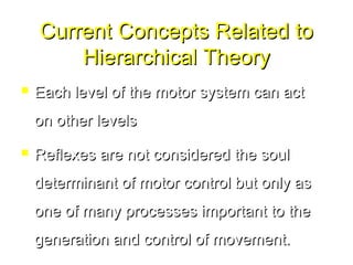 Limitations of HierarchicalLimitations of Hierarchical
TheoryTheory
• Environment and other non-CNS factorsEnvironment and...