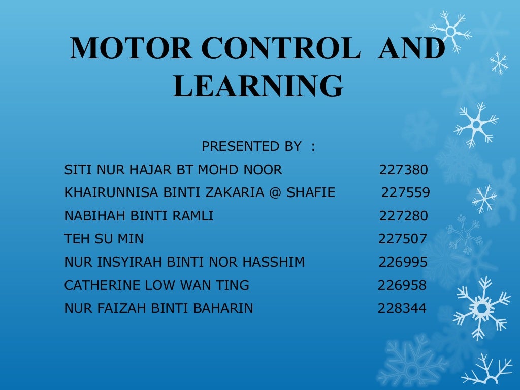 Motor control and_learning