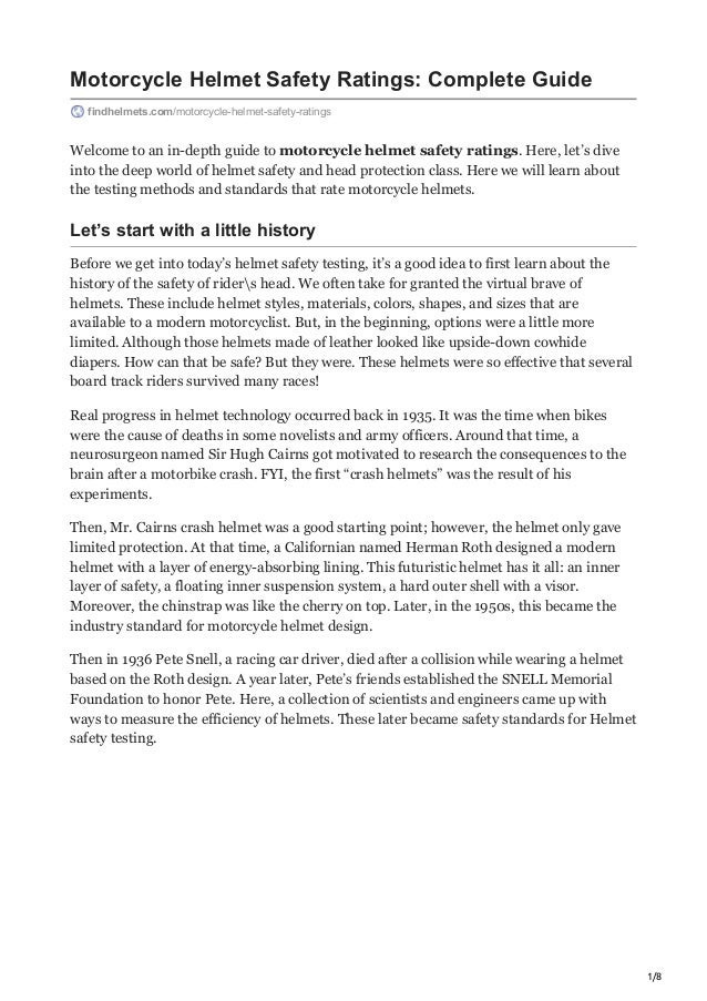 Motorcycle Helmet Safety Ratings Complete Guide