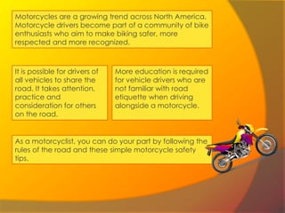 Motorcycle safety tips