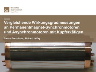 Vergleichende Wirkungsgradmessungen
an Permanentmagnet-Synchronmotoren
und Asynchronmotoren mit Kupferkäfigen
Stefan Fassbinder, Richard deFay
 