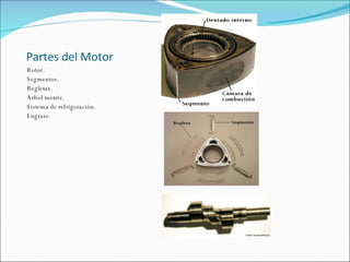 Partes del Motor Rotor. Segmentos. Regletas. Árbol motriz. Sistema de refrigeración. Engrase.  