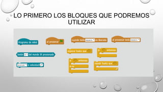 LO PRIMERO LOS BLOQUES QUE PODREMOS
UTILIZAR
 