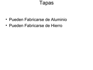 Tapas Pueden Fabricarse de Aluminio Pueden Fabricarse de Hierro 