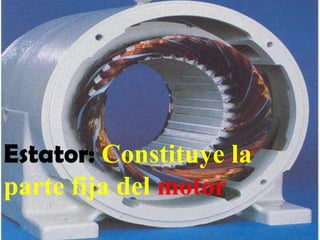 Estator: Constituye la
parte fija del motor

 