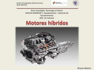Bruno oliveira
Área: Sociedade, Tecnologia e Ciência
NÚCLEO GERADOR 1: Equipamentos – Sistemas de
funcionamento
DR2- Os motores
 
