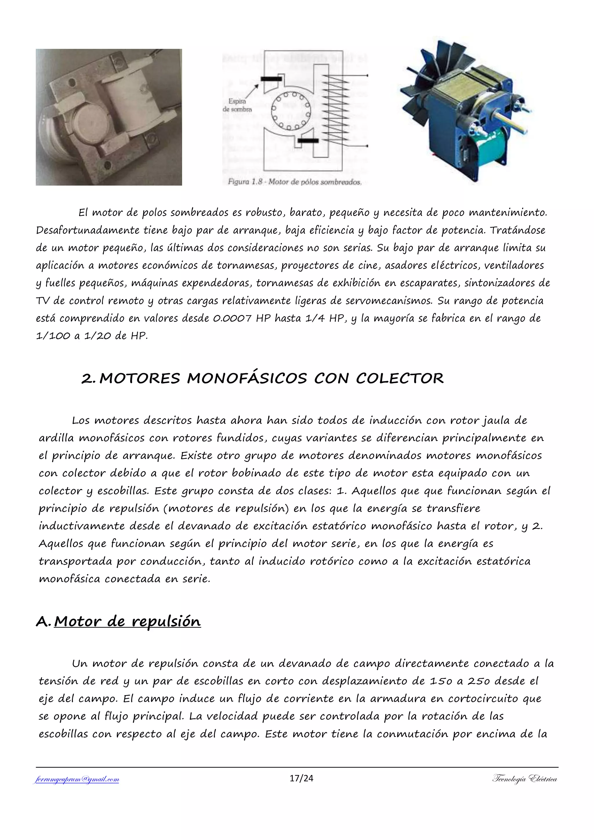 Motores monofasicos conceptos básicos-mapc | PDF