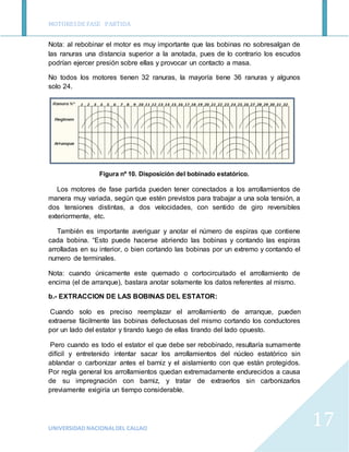 MOTORESDE FASE PARTIDA
UNIVERSIDAD NACIONALDEL CALLAO
17
Nota: al rebobinar el motor es muy importante que las bobinas no ...