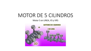 MOTOR DE 5 CILINDROS
Motor 5 en LINEA, V5 y VR5
 