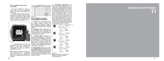 80 81
Acionamento e Proteção
11
Fig. 10.15
O dimensionamento dos cabos de
aterramento dos motores elétricos está
descrito na tabela 10.8. O condutor é
dimensionado em relação aos cabos de
alimentação do motor.
Nota: antes de energizar os terminais do
motor, certifique-se que o aterramento
seja feito de acordo com o procedimento
acima, pois é fundamental contra riscos de
acidentes.
10.2.2. Esquemas de Ligação
do Eletroímã CC (Motofreio)
O Motofreio com o eletroímã acionado
por corrente contínua, fornecido pela
ponte retificadora localizada na caixa de
bornes, admite três sistemas de ligações,
proporcionando frenagens lentas, médias e
rápidas.
A – Frenagem Lenta. A alimentação da
ponte retificadora é feita diretamente dos
bornes do motor, sem a interrupção, com
110/220/380/440 Vac conforme a tensão do
freio da Figura 10.16. item A
B – Frenagem Média. Intercala-se um
contato para interrupção da tensão de
alimentação da ponte retificadora, no circuito
de alimentação CA. É essencial que este
seja um contato auxiliar tipo normalmente
aberto (N.A.). do próprio contactor que
comanda o motor, para garantir que se ligue
e desligue o freio simultaneamente com o
motor. Figura 10.16. item B
C–FrenagemRápida.Intercala-seumcontato
para interrupção diretamente de um dos fios de
alimentaçãodoeletroímã,nocircuitodecorrente
contínua (CC). É necessário que este seja um
contato auxiliar tipo normalmente aberto (N.A.),
do próprio contactor que comanda o motor.
Figura 10.16. item C
D – Alimentação Independente. Para
motores com tensão diferente do freio, (ex.
motor 440V e freio 220V) deve-se ligar os
terminais da ponte retificadora a uma rede de
alimentação independente, porém sempre
com interrupção simultânea do motor e do
freio. Portanto, deve-se utilizar um contato
auxiliar normalmente aberto (N.A.) do
contactor que comanda o motor. Para teste
tipo de alimentação independente não é
possível fazer a frenagem lenta, pois neste
tipo de frenagem alimentamos a ponte com
os fios que alimentam o motor. Portanto só
poderemos fazer uma frenagem lenta quando
o motor, ponte e bobina de eletroímã tiverem
a mesma tensão. Figura 10.16. item D
Fig. 10.16.
Nota: existe somente um tipo de ponte
retificada, que observa as tensões
110/220/380/440 VCA.
10.2.1.2. Ligação do motor à terra -
Aterramento
Para maior proteção do usuário, o
motor, assim como todo equipamento
elétrico, deve possuir uma conexão que o
ligue à terra.
Os motores Voges dispõem de terminal
próprio para a conexão no interior da caixa
de borne ou na base (pé ou flange). Estes
pontos de ligação devem oferecer ótimo
contato e devem ser mantidos limpos e
bem conectados. Conforme fig. 10.15.
Tabela 10.8
 