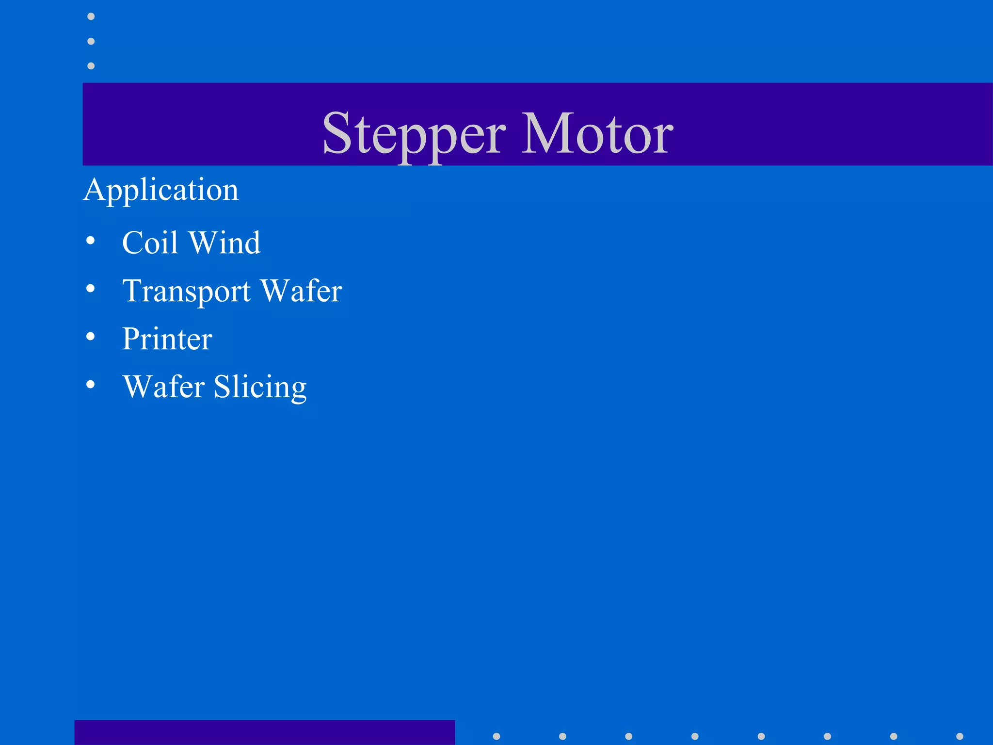 Stepper Motor Coil Wind Transport Wafer Printer Wafer Slicing Application 