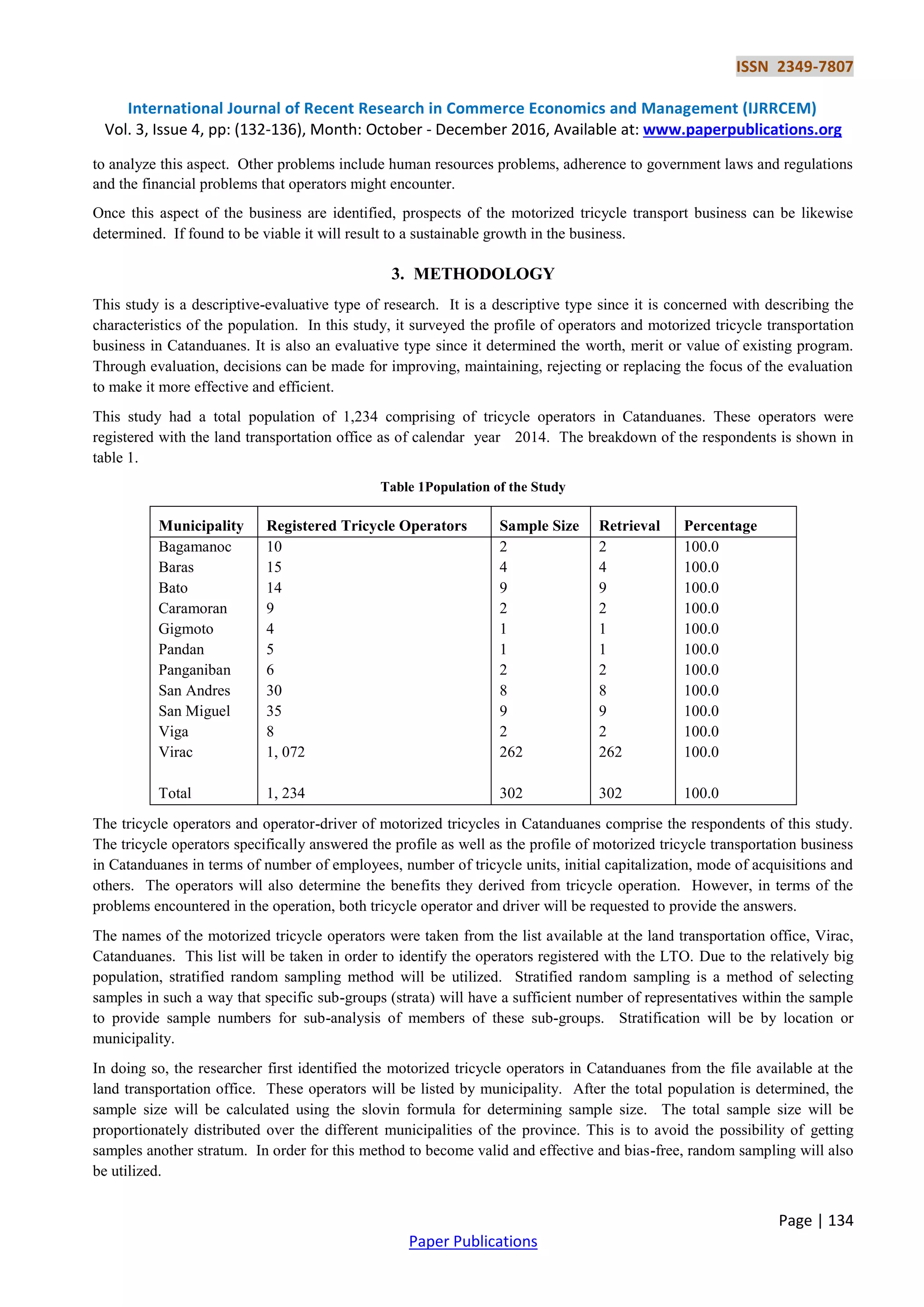 Motorized Tricycle Transportation Business in Catanduanes | PDF
