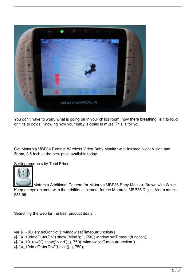 motorola mbp36s digital video baby monitor