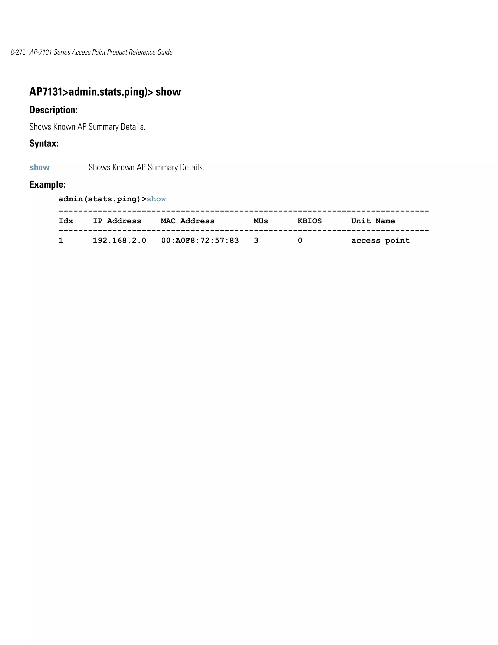 Motorola ap 7131 series access point product reference guide